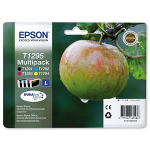 Epson Inkjet Cartridge L Capacity 32.2ml Black/Cyan/Magenta/Yellow Ref C13T12954010 [Pack 4]