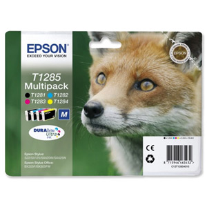 Epson Inkjet Cartridge Capacity 16.4ml Black/Cyan/Magenta/Yellow Ref C13T12854010 [Pack 4]
