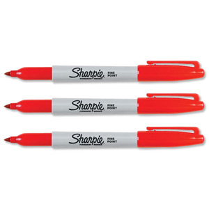 Sharpie Fineliner Pen Ultrafine 0.8mm Tip 0.4mm Line Red Ref S0921700 [Pack 12]