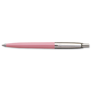 Parker Jotter Ball Pen Durable Pink with Steel and Chrome Trim Line 1.0mm Blue Ink Ref S0912580