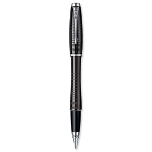 Parker Premium Urban Fountain Pen Stainless Steel Nib Ebony Lacquer and Chrome Trim Ref S0911470