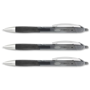 Bic 537RT Gel Rollerball Pen Retractable 0.7mm Tip 0.5mm Line Black Ref 891386 [Pack 12]