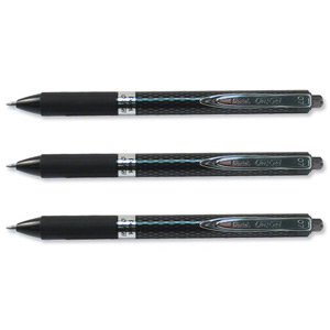 Pentel OH Gel Retractable Ball Pen Tip 0.7mm Line Width 0.35mm Black Ref K497-A [Pack 12]