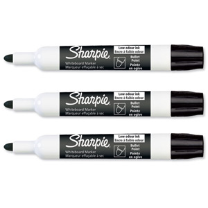 Paper Mate Whiteboard Marker Drywipe Low Odour Bullet Tip 2mm Line Black Ref S0743881 [Pack 12]
