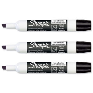 Paper Mate Whiteboard Marker Drywipe Low Odour Chisel Tip 2-5mm Line Black Ref S0743921 [Pack 12]