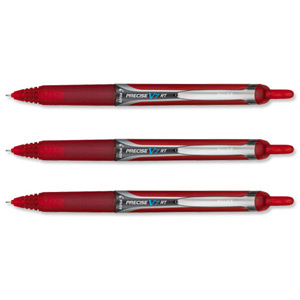 Pilot V5 RT Rollerball Line Retractable Hi-Techpoint 0.7mm Tip 0.4mm Line Red Ref 106101202 [Pack 12]
