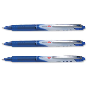 Pilot V Ball 7 Rollerball Retractable Fine 0.7mm Tip 0.35mm Line Blue Ref 147101203 [Pack 12]