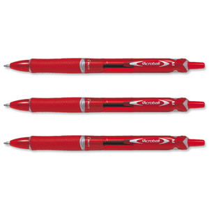 Pilot Acroball Ball Pen Tip 1.0mm Line Width 0.32mm Red Ref 020101202 [Pack 12]