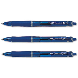 Pilot Acroball Ball Pen Tip 1.0mm Line Width 0.32mm Blue Ref 020101203 [Pack 12]