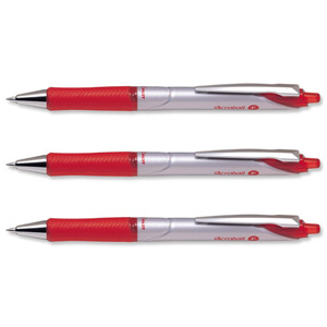 Pilot Acroball Deluxe Ball Pen Tip 1.0mm Line Width 0.32mm Red Ref 022101202 [Pack 12]