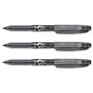 Pilot FriXion Hi-Tecpoint Rollerball Pen 0.5mm Tip 0.3mm Line Black Ref 227101201 [Pack 12]
