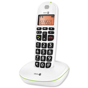 Doro PhoneEasy 100w Telephone Single Cordless Big Buttons 20-entry Phonebook 10 Caller ID Ref 100wSingle