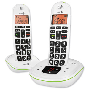 Doro PhoneEasy 105w Telephone Single Cordless TAM 15min 20-entry Phonebook Ref 105wSingle