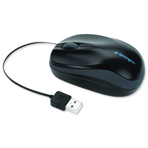 Kensington Pro Fit Mouse Optical USB Wired Retractable Cable 760mm Ref K72339EU