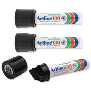 Artline 130 Permanent Marker High Performance Ultra Broad Chisel Tip 30mm Black Ref EK-130 [Pack 6]