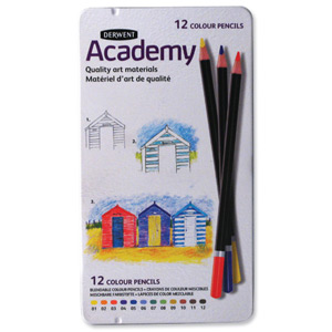 Derwent Academy Colouring Pencils High -quality Pigments Assorted Ref 2301937 [Pack 12]