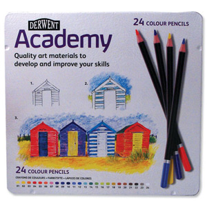 Derwent Academy Colouring Pencils High -quality Pigments Assorted Ref 2301938 [Pack 24]