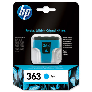 Hewlett Packard [HP] No. 363 Inkjet Cartridge Page Life 350pp 4ml Cyan Ref C8771EE