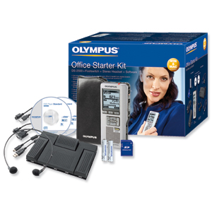 Olympus DS2500 148-303Hrs Recording and AS2400 Transcription Starter Kit USB 2GB Ref DS2500AS2400