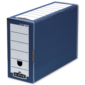 R-Kive Premium Transfer File W127xD359xH254mm Blue and White Ref 00059-FF [Pack 10]