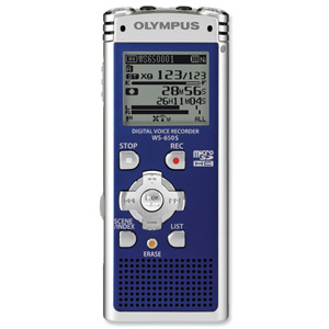 Olympus WS650S Voice Recorder USB 2GB 5 Folders x 200 Messages Blue Ref WS-650S