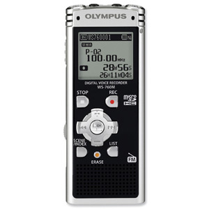 Olympus WS760M Voice Recorder and FM Black USB 8GB 5 Folders x 200 Messages Ref WS-760M