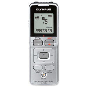 Olympus VN7500 Voice Recorder 2GB 39Hrs Recording HQ/SP/LP 4 Folders x 100 Messages Ref VN-7500