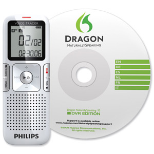 Philips LFH617 Voice Tracer USB 1GB and Dragon Speech Recognition Software Ref LFH617