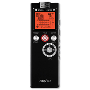 Sanyo Voice Recorder USB 2GB Speed Control 26Hrs Recording Ref ICR-EH800D