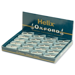 Helix Oxford Pencil Sharpener Metal Wedge Anti-tamper Screw 1 Hole Ref Q01021 [Pack 20]