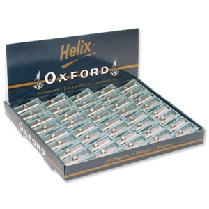 Helix Oxford Pencil Sharpener Metal Wedge Anti-tamper Screw 2 Hole Ref Q04021 [Pack 20]