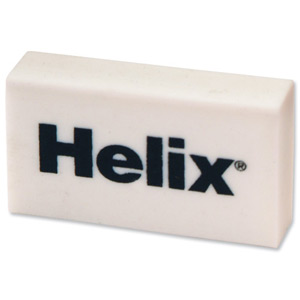 Helix Economy Pencil Eraser for HB and Softer Grades 34x20x8mm White Ref Y94040 [Pack 40]