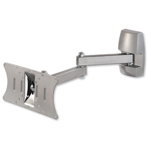 Hama LCD Wall Bracket Easy3 Steel Plate Single Arm 20° Tilt Up To 32in Screen Holds 20kg Silver Ref 11550