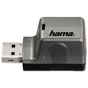 Hama Memory Card Reader MicroSD USB Hub with Connecting Cable 2 Port 180MB/s Ref 39677