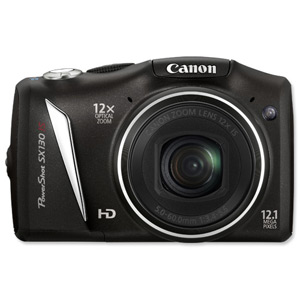 Canon PowerShot SX130 Digital Camera 3.0in LCD 12x Optical Zoom 12.1MP Silver Ref Sx120