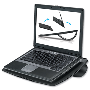 Fellowes Go Portable Laptop Riser Vented Up To 17 Inch Laptop Non-Slip Pads 8mm Thick Ref 8030402
