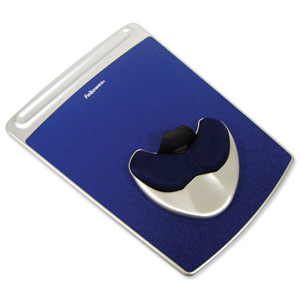 Fellowes Health-V Fabrik Easy Palm Glide Mouse Mat Palm Support Lycra Covering Sapphire Ref 98730