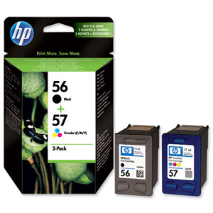 Hewlett Packard [HP] No.56 & No.57 Inkjet Cartridge Page Life 520/450pp Black/Colour Ref SA342AE[Pack 2]
