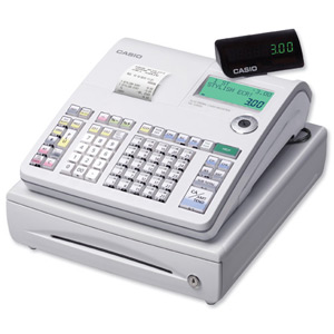 Casio Cash Register 7 segment 2x 10 Digit Customer 8 Digit 14 Lines/sec W400xD450xH237mm Ref SES-300MD