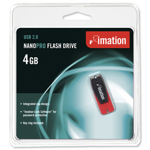 Imation Nano Pro Flash Drive USB 2.0 for MacOS9 or Windows 10000 Write Cycles 4GB Ref i24245