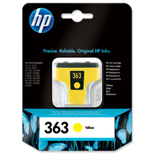 Hewlett Packard [HP] No. 363 Inkjet Cartridge Page Life 350pp 4ml Yellow Ref C8773EE Ident: 812H