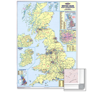 Map Marketing Sales and Marketing Map Framed 12.5 Miles/inch Scale W866xH1236mm Ref FRAMUKM