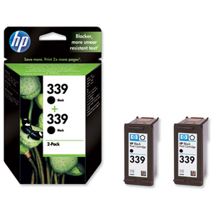 Hewlett Packard [HP] No. 339 Inkjet Cartridge Page Life 1600pp Black Ref C9504EE [Twin Pack] Ident: 811H