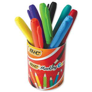 BIC Permanent Markers Colour Collection Non-toxic 0.8-1.8mm Line Assorted Ref 84392 [Pot of 10]