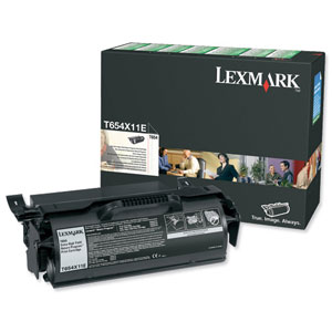 Lexmark Laser Toner Cartridge Extra High Yield Page Life 36000pp Black Ref T654X11E
