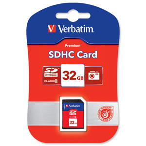 Verbatim SD SDHC Memory Card Class 6 FAT32 Read 6MB/s Write 6MB/s 32GB Ref 47269/44022