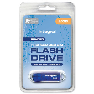 Integral Courier Flash Drive with LED Light USB 2.0 Read 12MB/s Write 3MB/s 2GB Ref INFD2GBCOU