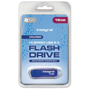 Integral Courier Flash Drive with LED Light USB 2.0 Read 12MB/s Write 3MB/s 16GB Ref INFD16GBCOU
