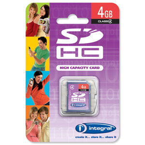 Integral SDHC Media Memory Card with Protective Case Capacity 4GB Ref INSDH4G4V2