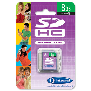 Integral SDHC Media Memory Card with Protective Case Capacity 8GB Ref INSDH8G4V2